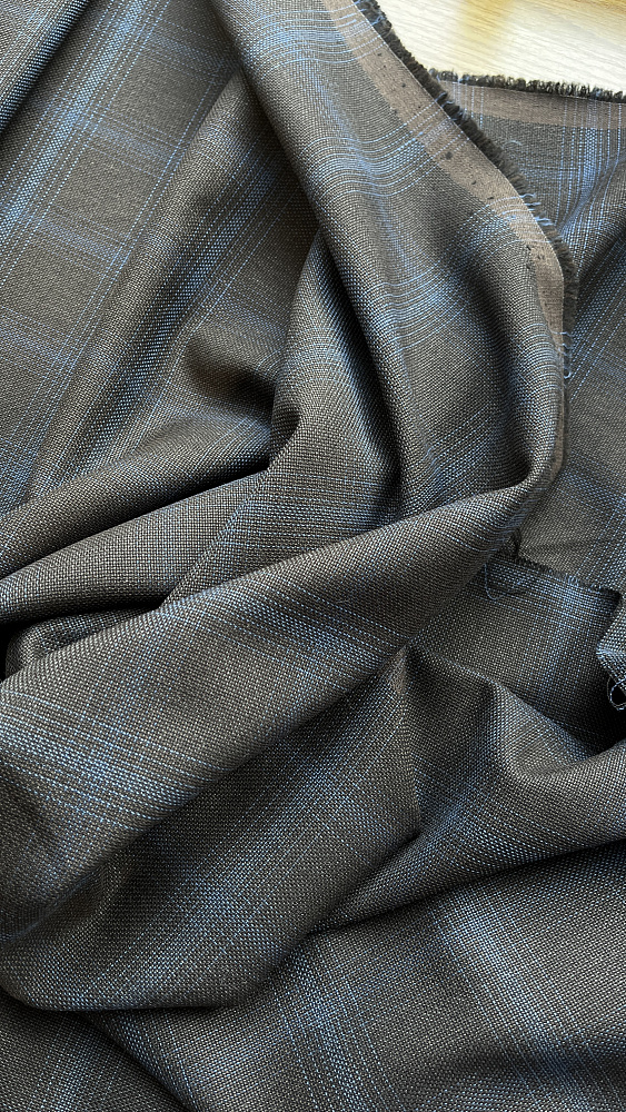 картинка Костюмная шерсть в синюю клетку от Zegna от магазина